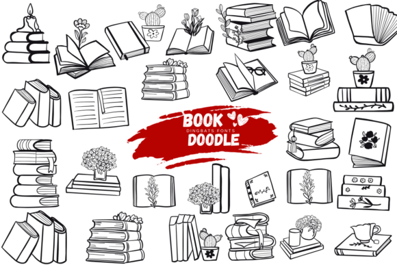 Book Doodle: A Sketchy Typographic Charm for Creative Projects