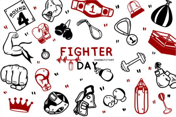 Fighter Day Font: Elevate Your Brand with a Unique Dingbats Style